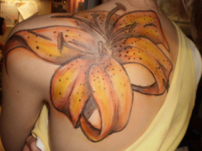 Tattoos Flower Lily. chest