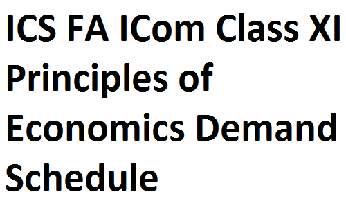 ICS FA ICom Notes Class XI Principles of Economics Demand Schedule fscnotes0