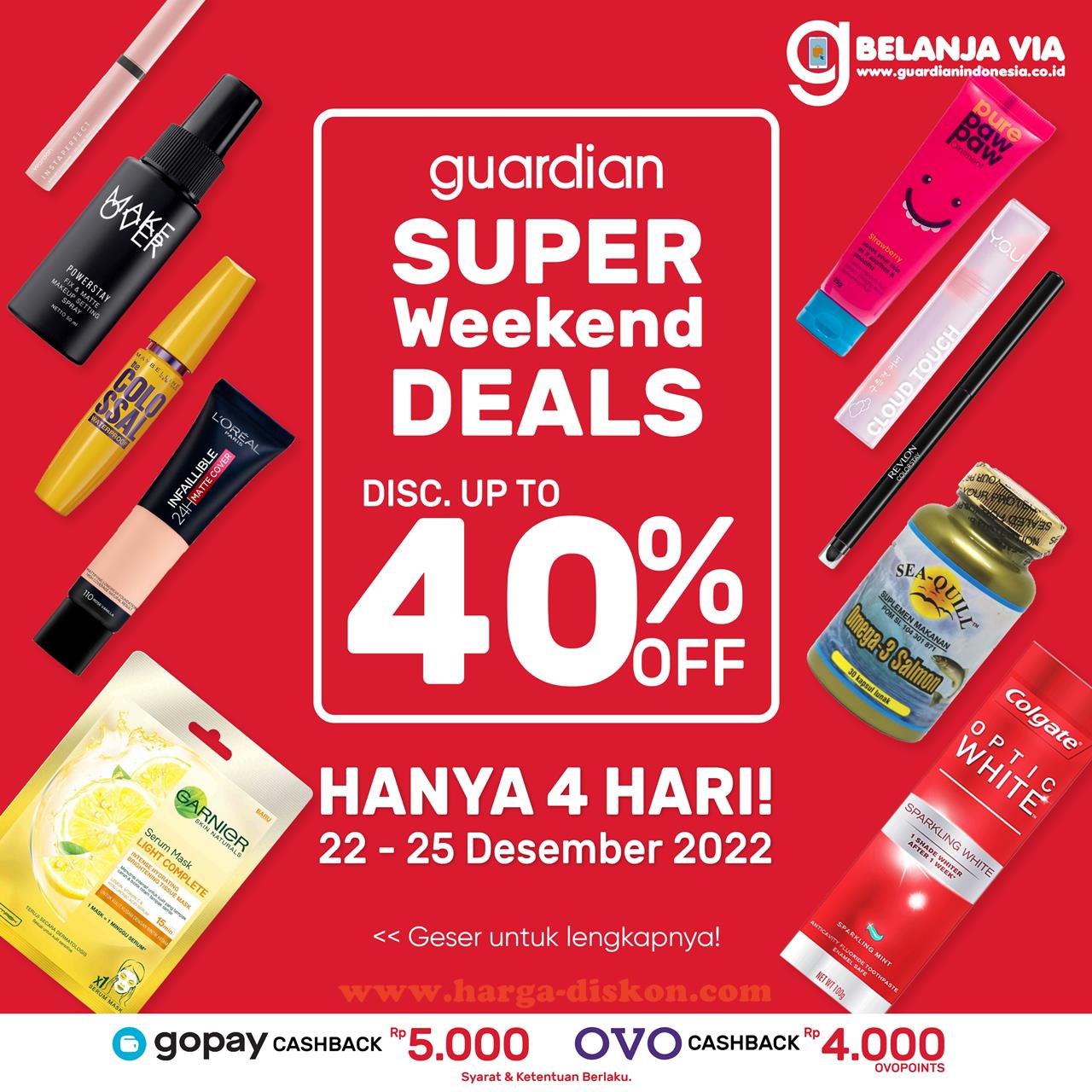 Promo GUARDIAN Super Weekend Deals 22 - 25 Desember 2022