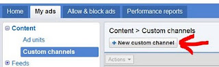 AdSense New custom channel button