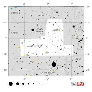 IAU: Карта на съзвездието Единорог | Monoceros