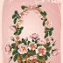 Vintage vector background with flowers of rose hips