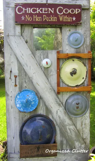 Photo collage of enamelware decor.