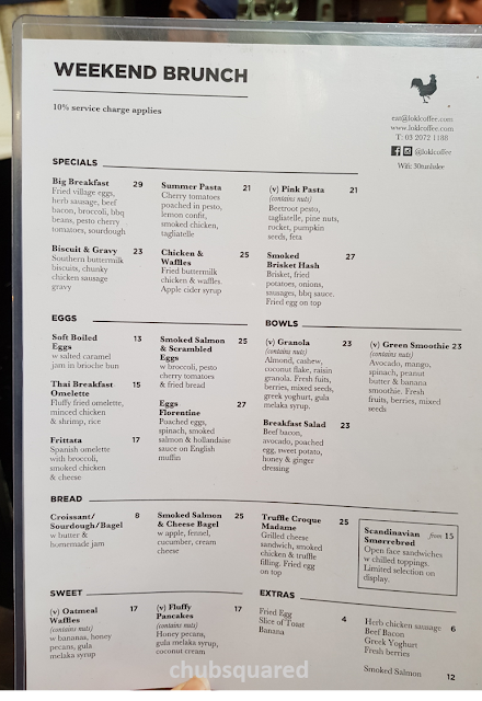 LOKL cafe kl menu