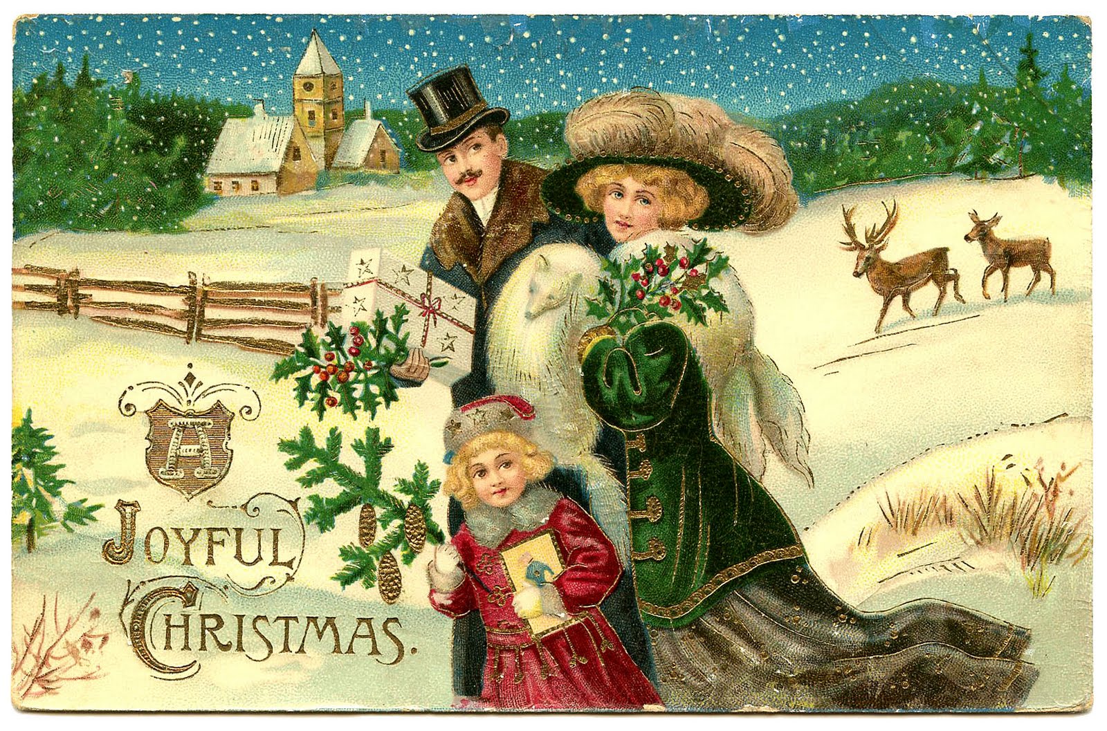 front door clipart images Vintage Victorian Christmas Clip Art | 1600 x 1057