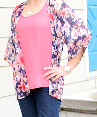 IndieSew Florence Kimono by Sew Caroline sewn into the perfect spring topper with Polyester Chiffon from Style Maker Fabrics