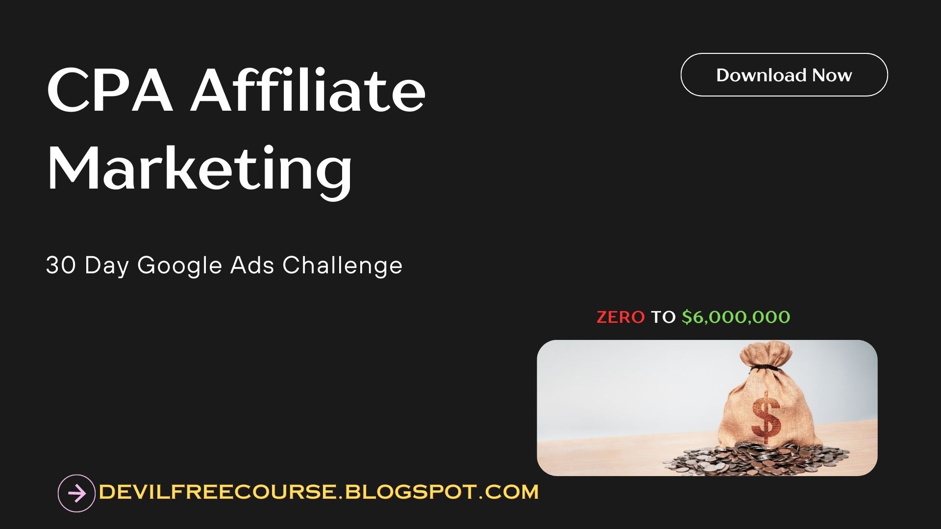 [Zero To $6,000,000] CPA Affiliate Marketing - 30 Day Google Ads Challenge - DevilFreeCourse
