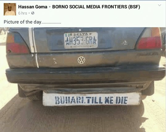 See what a die-hard President Buhari supporter did to his car