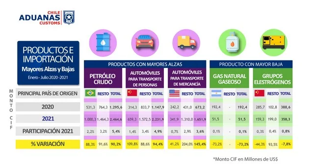 Gráfico 5. Productos e importación.