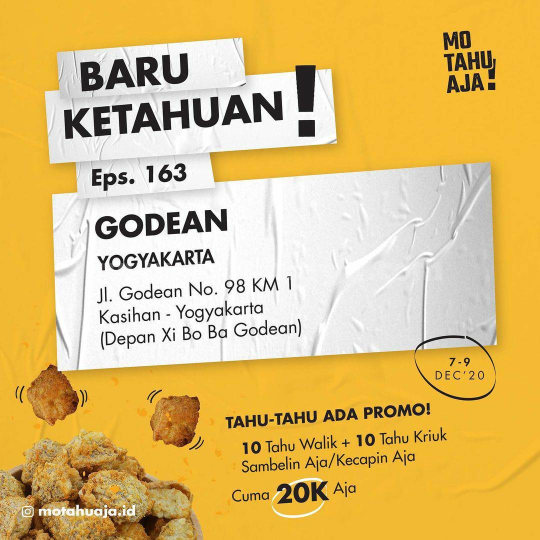 MO TAHU AJA GODEAN Yogyakarta Opening Promo Paket 20 Tahu cuma Rp 20.000