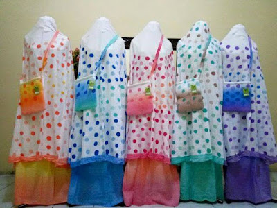 Mukena Anak Polkadot Pelangi