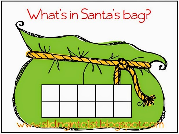 http://www.teacherspayteachers.com/Product/Whats-in-Santas-Bag-ten-frames-447768