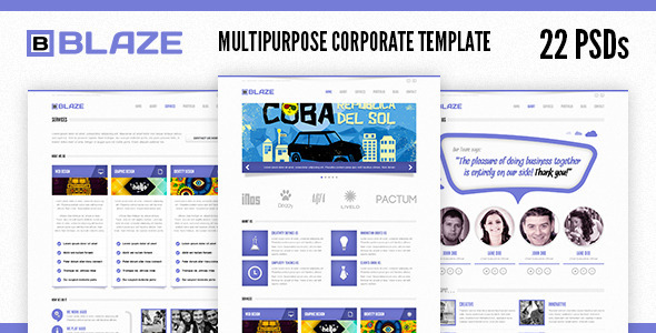 Blaze Corporate PSD Template - ThemeForest Item for Sale