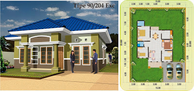 Desain Rumah Minimalis 1 Lantai Type 90