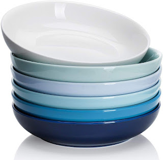 blue pasta salad bowls