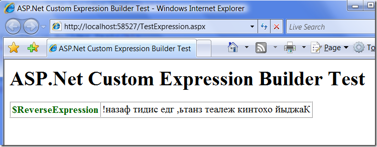 Скриншот: Результат выполнения ReverseExpressionBuilder