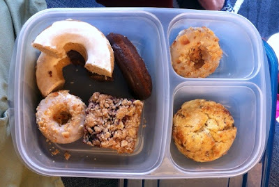 Breakfast buffet leftovers, packed to go!