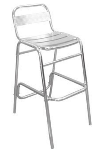 Patio Bar Stool Chair with Back Aluminium Pack of 4