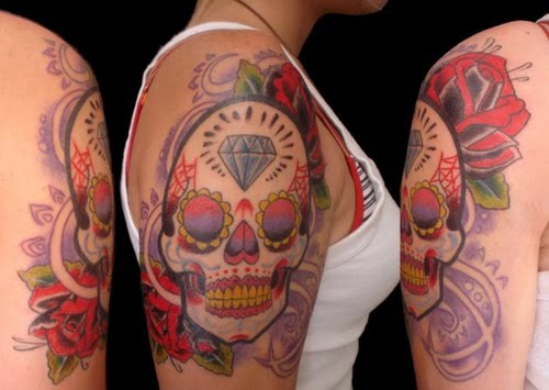 candy skull tattoo. candy skull tattoo. mexican