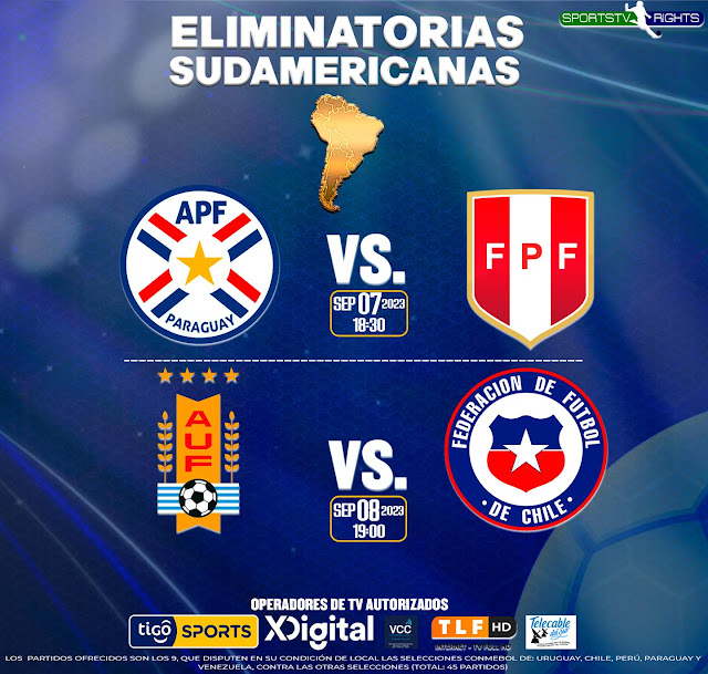 Cables autorizados para transmitir el Paraguay vs Peru, Uruguay vs Chile en Bolivia
