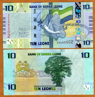 SL7 SIERRA LEONE 10 LEONE UNC 2022 (27.04.2022)(P-W37)