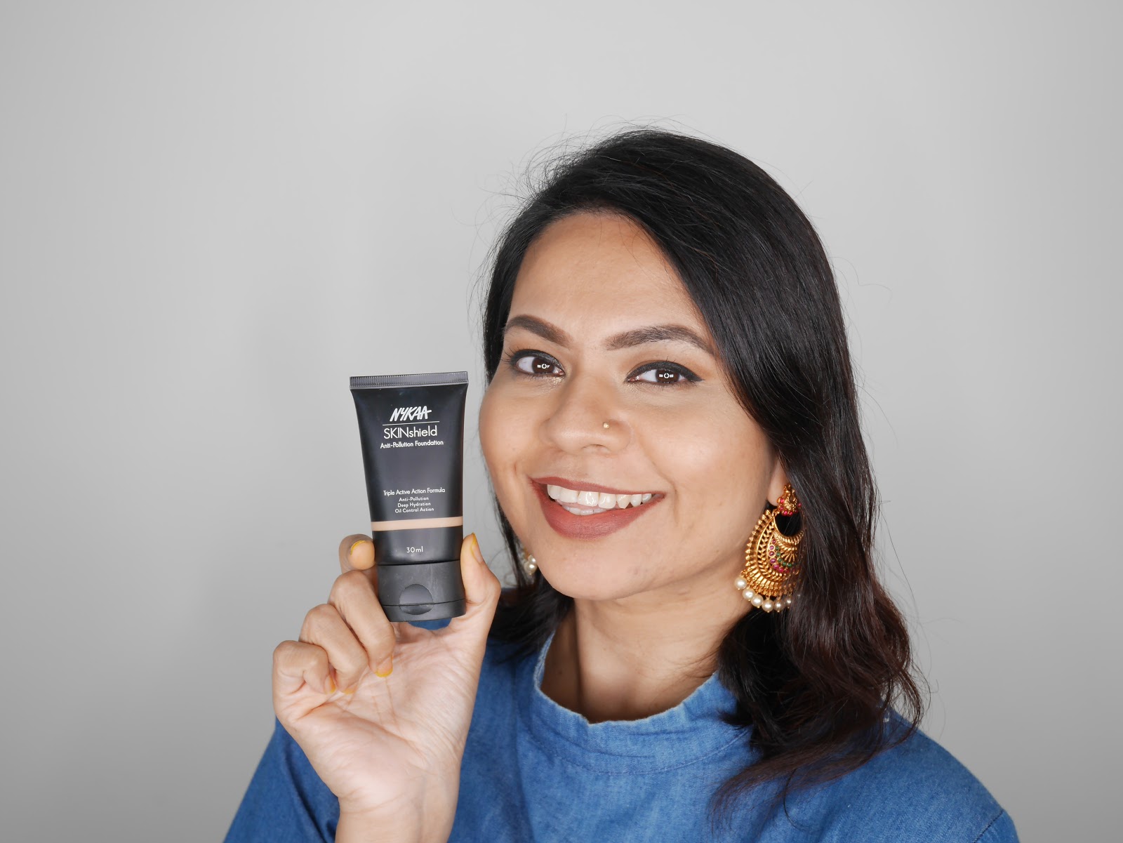 NYKAA SKINSHIELD ANTI-POLLUTION FOUNDATION REVIEW