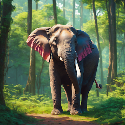 قصة الفيل وحيوانات الغابة
