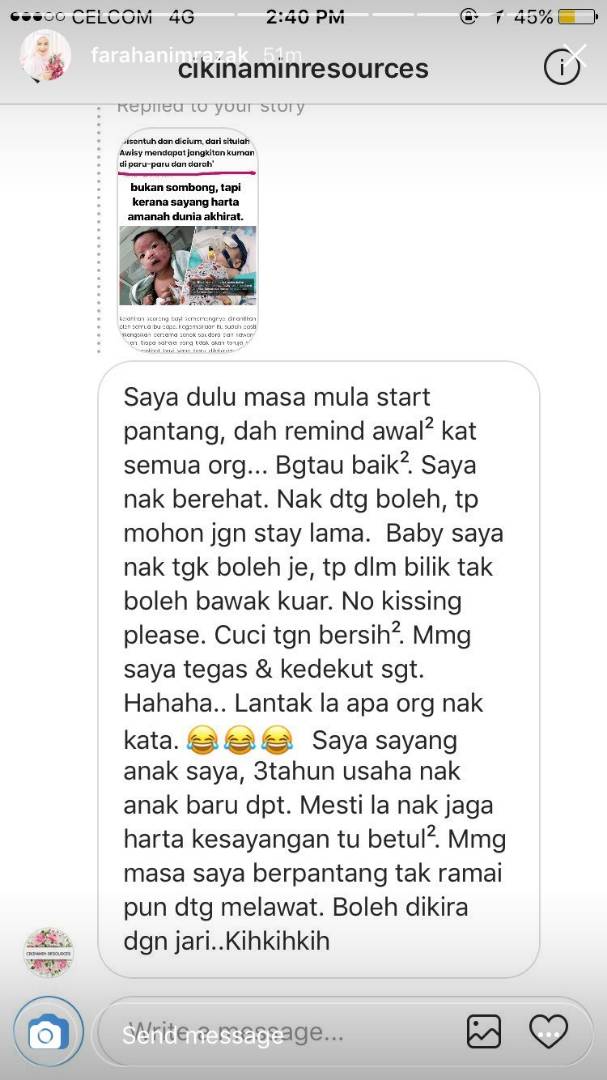 'Diorang tak sihat, cium-cium anak saya dan 3 4 hari 