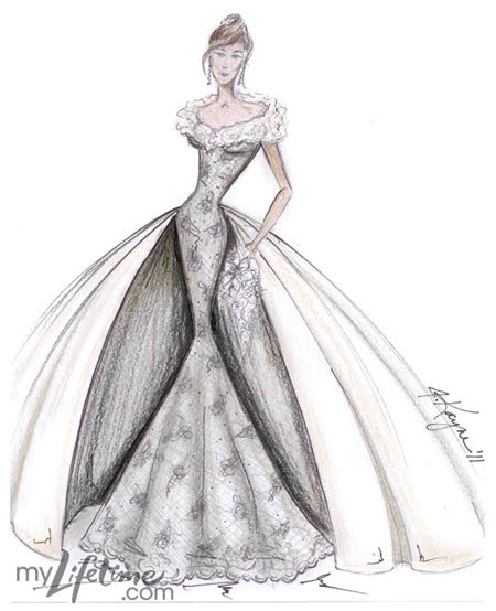 kate wedding dress sketches. Kate Middleton Wedding Dress