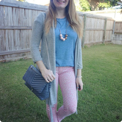Away From Blue  Aussie Mum Style, Away From The Blue Jeans Rut: Blue Tees, Pink  Jeans, Grey Cardigans and Luna Blue Edie Bag