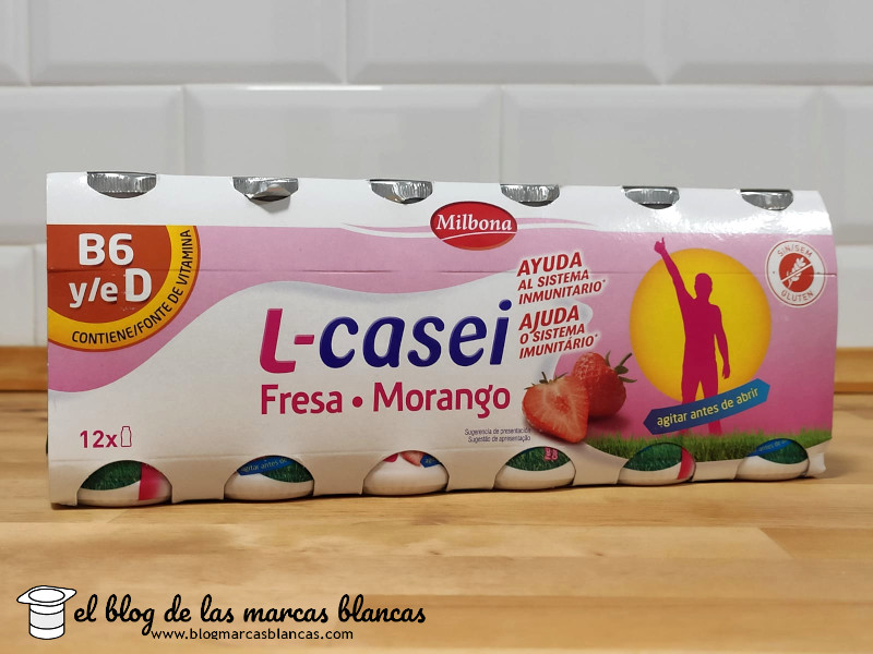 L-Casei fresa (tipo "Actimel") MILBONA (Lidl) en El Blog de las Marcas Blancas.