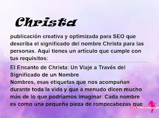 significado del nombre Christa