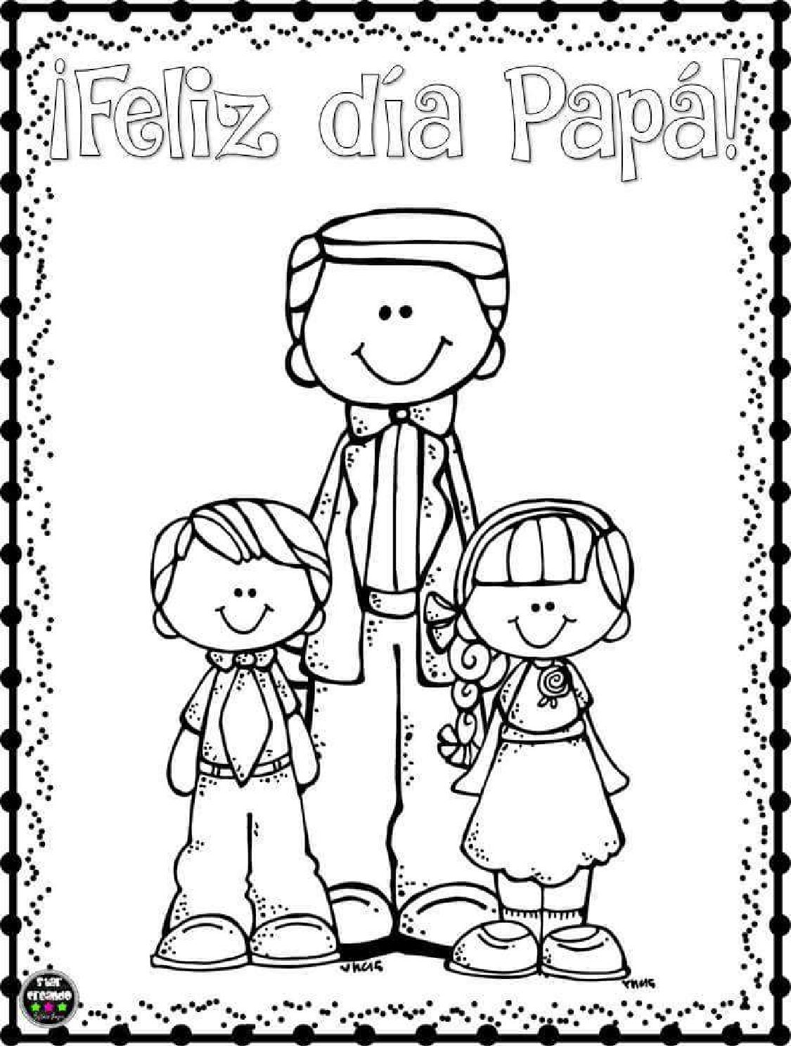 Fichas de Primaria: Tarjetas día del padre para colorear