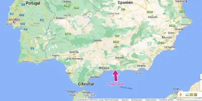 Map of South Spain with mark on my land