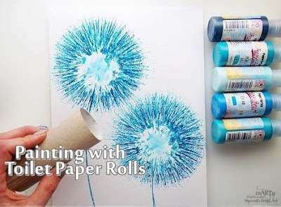 Ideas creativas - Pintando con rollo de papel