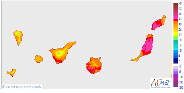 Aumento de calor y calimaGran  Canaria, Fuerteventura, Lanzarote domingo 4 octubre