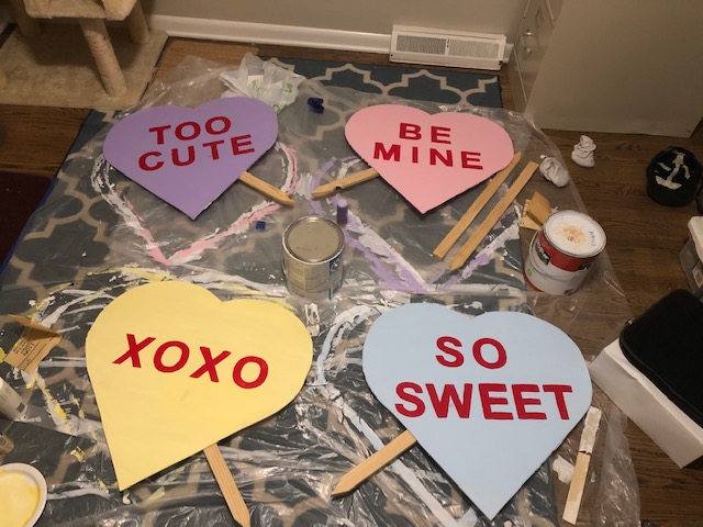 Conversation Hearts For The Yard With Stakes