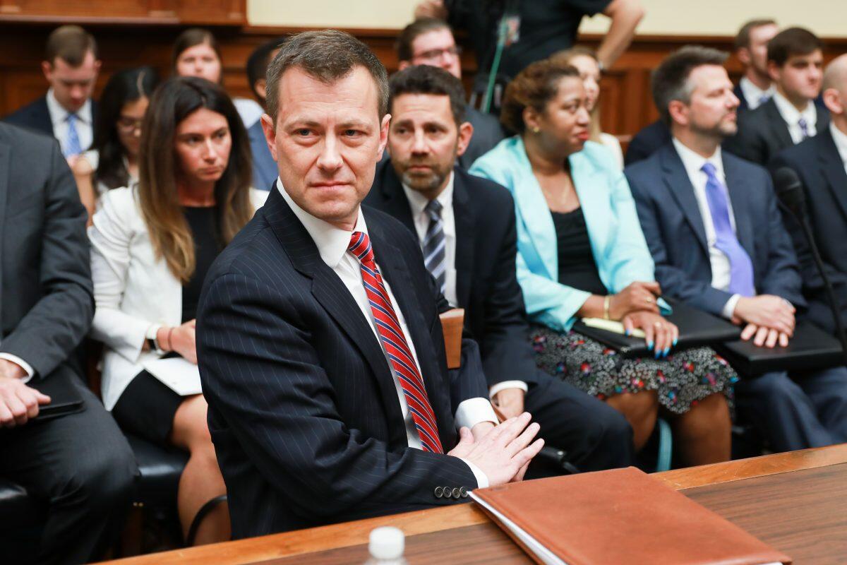 FBI agent Peter Strzok during testimony before Congress on July 12, 2018. Strzok oversaw both the FBI’s investigation into Hillary Clinton’s use of a private email server and the counterintelligence investigation into Donald Trump’s campaign.