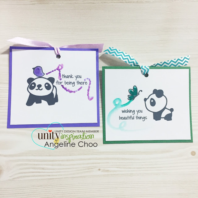 ScrappyScrappy: Mini Cards and Bookmarks [NEW VIDEOS] #scrappyscrappy #unitystampco #cute #ribbon #handmade #bookmark #panda #stamp #papercraft #watercolor #peerless