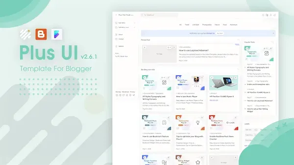 Plus UI v2.6.1 Blogger Template - Awesome Blogspot Template