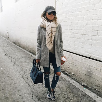 Sincerely Jules - Grey Coat + Hat, Celine Bag