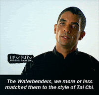 Sifu Kisu explaining: "The Waterbenders, we more or less matched them to the style of Tai Chi"