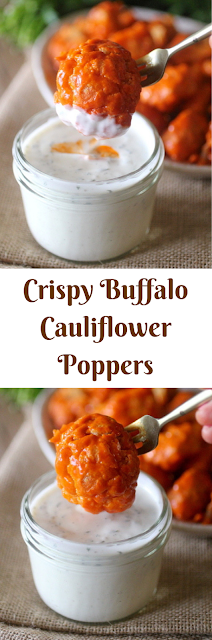 Crispy Buffalo Cauliflower Poppers