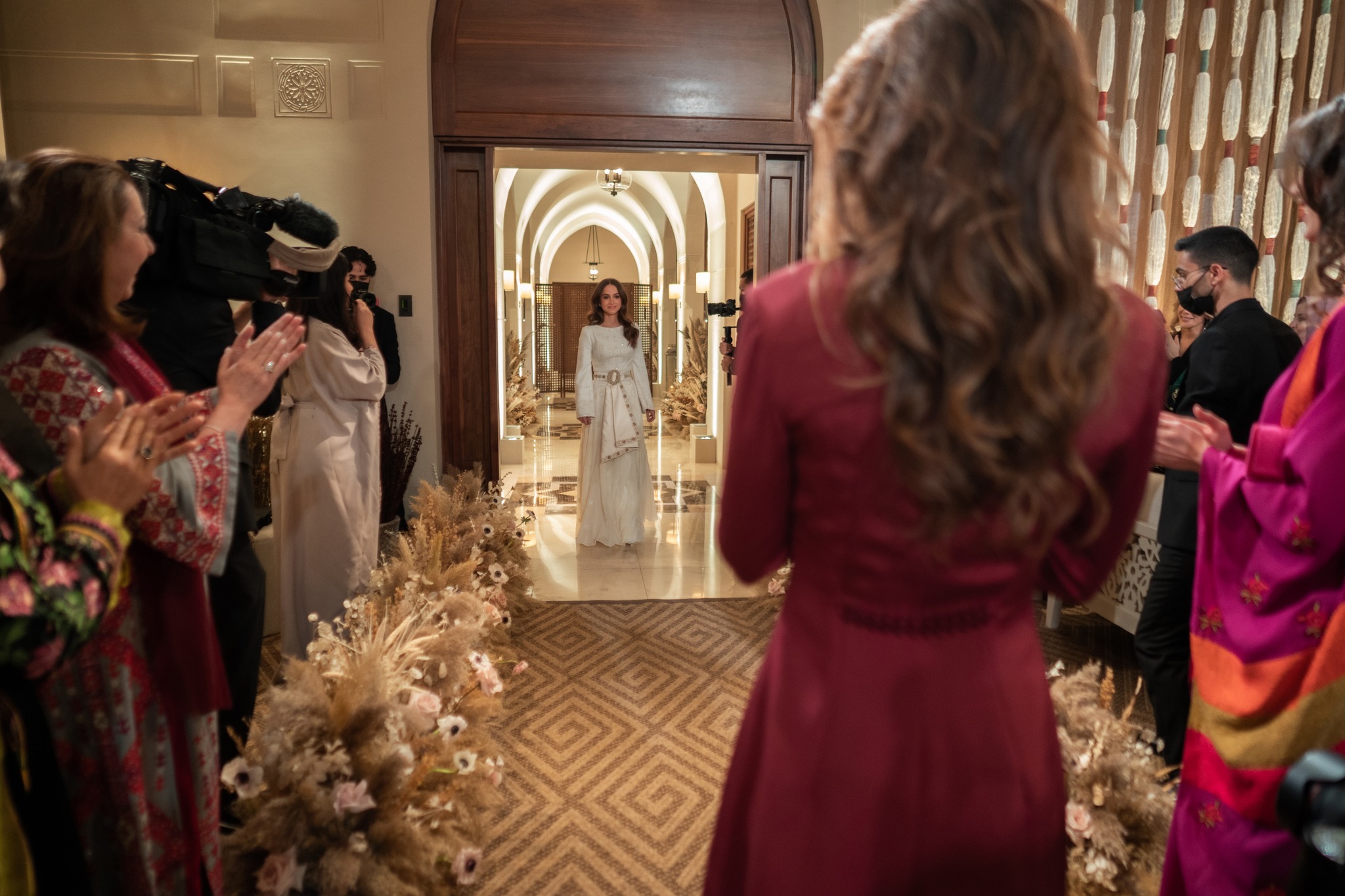 Queen Rania hosted Princess Iman's Henna Party at the Al Husseiniya Palace .