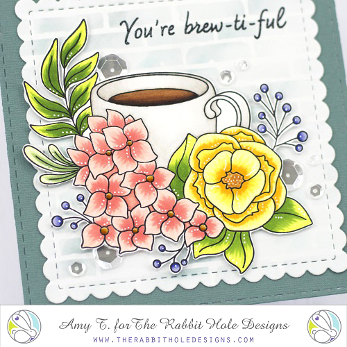 Spring Coffee Stamp Set, Back Alley Stencil by The Rabbit Hole Designs #therabbitholedesignsllc #therabbitholedesigns