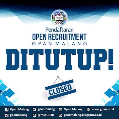 Open Recruitment GPAN Malang 2016 ditutup