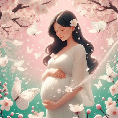 Imagen de madre asiatica embarazada