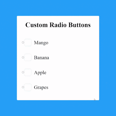 selection animation for custom radio buttons.