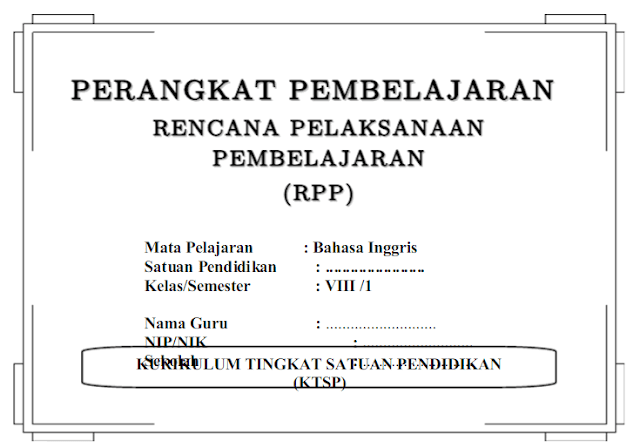 RPP Bahasa Inggris SMP/MTs Kelas 8 Kurikulum 201 Semester 1 dan 2 docx