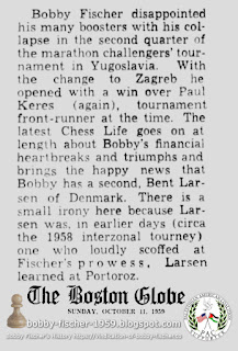 Bobby Fischer's Second at Challengers' Tournament